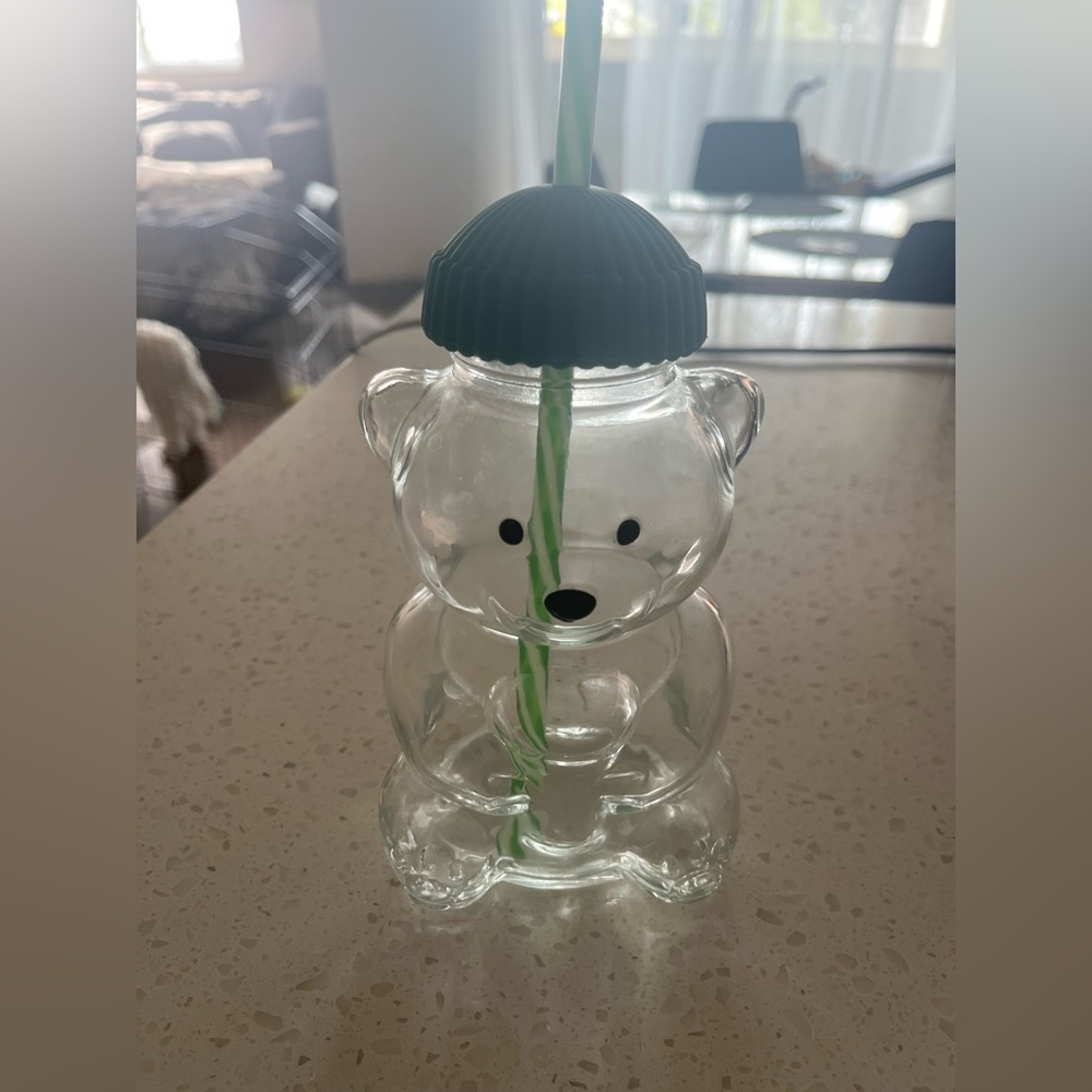 Starbucks VIRAL Clear Glass Bear Cup Lid Straw teddy christmas 2025 new barista - Picture 2 of 9